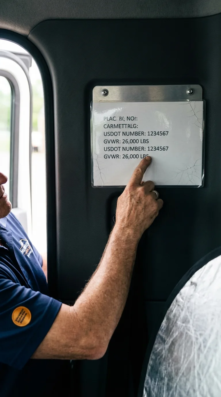 USDOT licensing placard verification in Fairbank